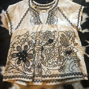 Black and white Anthropologie top